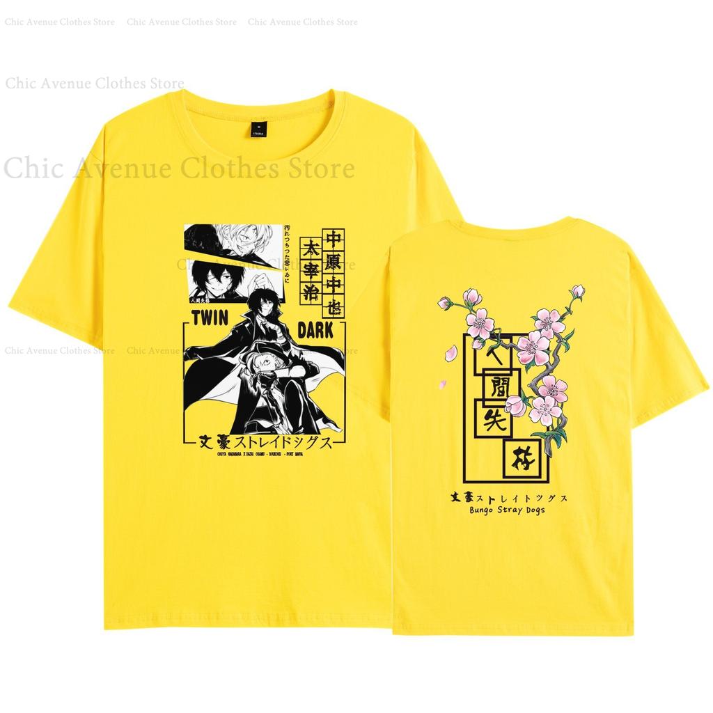 Anime Bungo Stray Dogs Series Dazai Osamu Print Tshirt for Unisex Women Short Sleeve Tops Cotto Summer Tee Casual Tshirt Daily