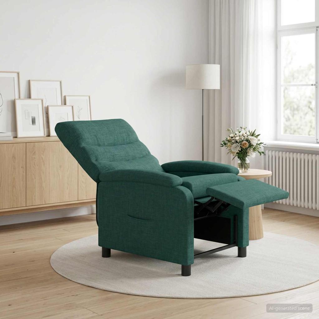 Recliner Dark Green Fabric
