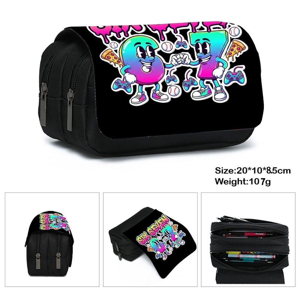 Digital 67 Large Capacity Pencil Case Multi-Layer Storage Wear-Resistant Oxford Cloth Student Stationery Bag Pencil case