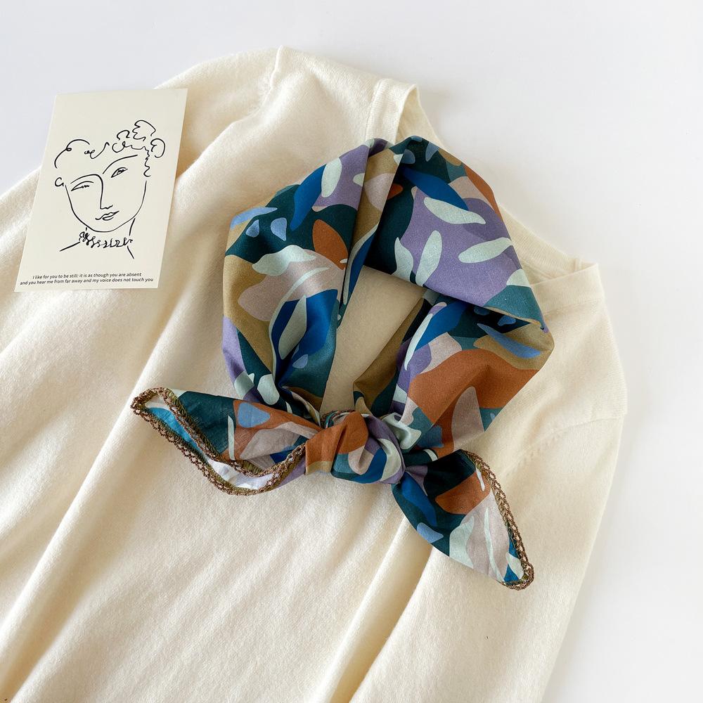Small Scarf Small Square Scarf High-end Fashion Leopard Print Decorative Professional Scarf Summer Light Scarf