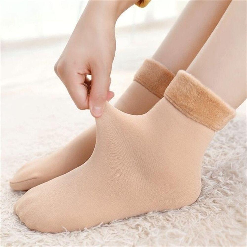 Thickened Home Floor Socks Velvet-lined Women's Hosiery Leg Warmers Mid Tube Socks Free Size