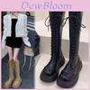 Bottes Hautes en Daim pour Femmes Automne Hiver avec Talon Épais pour un Usage Décontracté