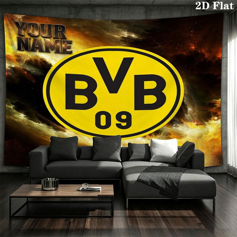 Borussia Custom Name Wall Tapestry Aesthetic Wall Hanging Printed Fabric Blanket Decorative Tapestries for Bedroom Living Room Home Decor
