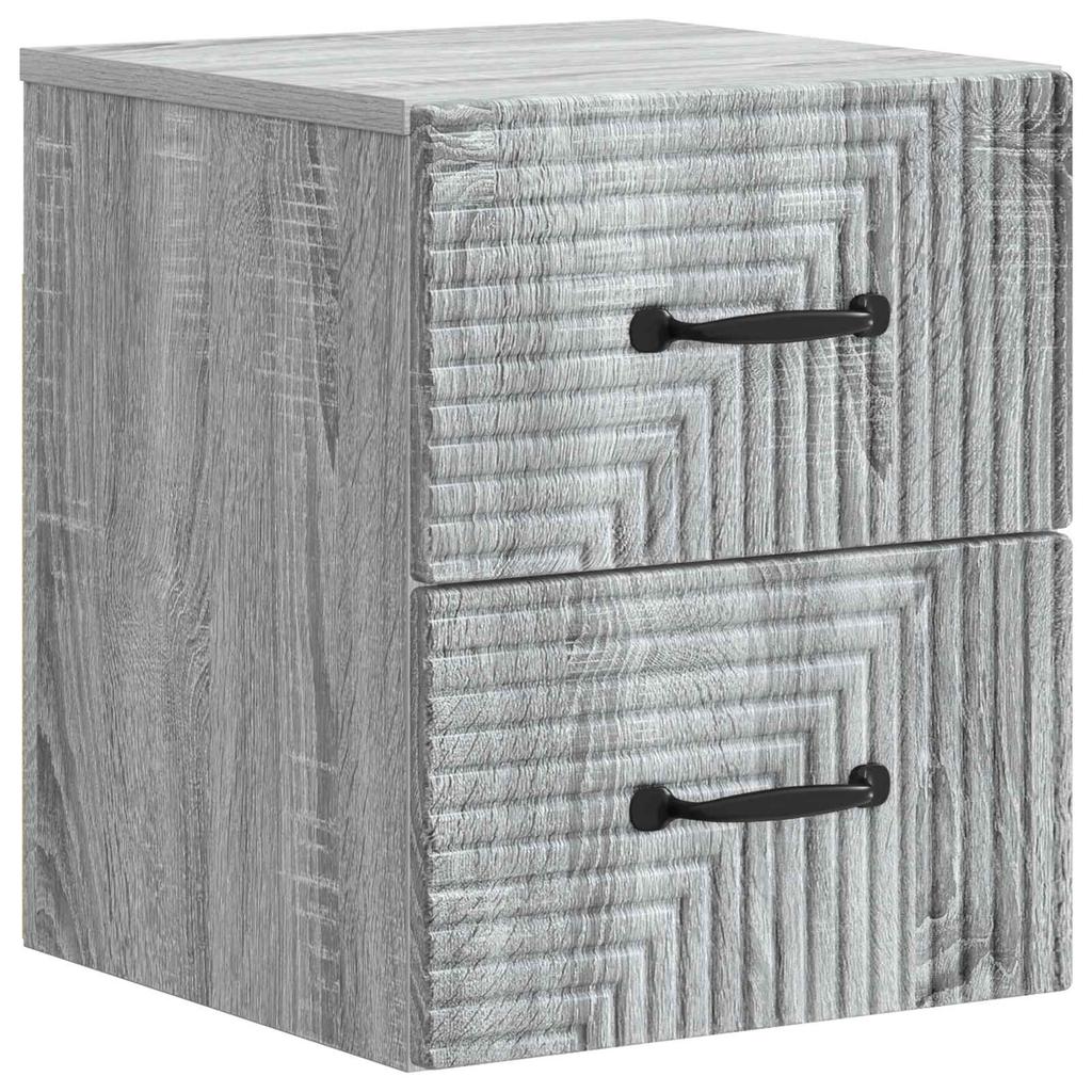 Wall Mounted Nightstand 2 pcs Grey Sonoma 34.5 x 33 x 40 cm