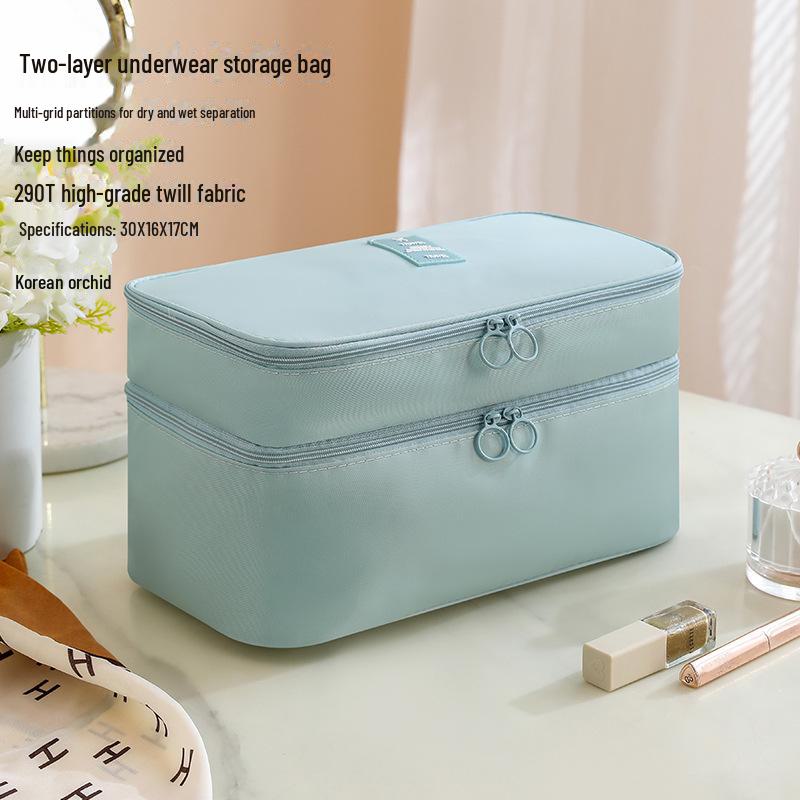 

Двухслойный дорожный органайзер для нижнего белья, носков, бюстгальтеров и аксессуаров two-layer