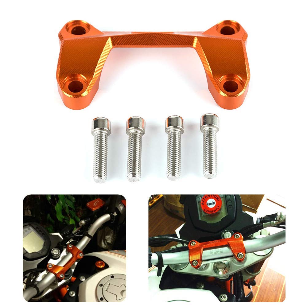 Karun FOR DUKE 125 FOR DUKE 200 DUKE 390 Motorcycle Orange CNC Aluminum Handlebar Risers Top Cover Clamp