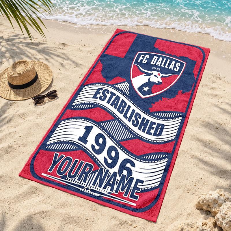FC Dallas Custom Name Beach Towels Also Serve As Bath Towels Summer Essential a Musthave for the Outdoors the Beach and the Pool