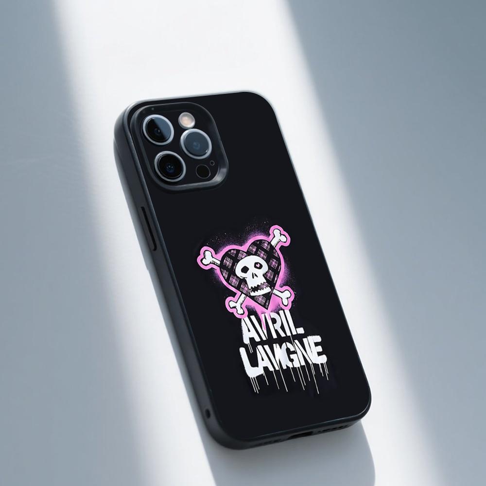 A-Avril Skate punk L-Lavigne Phone Case For iPhone 16,15,14,13,12,11,Pro,Max,Plus,X,XS,SE,E,Mini,Soft Silicone Black Case