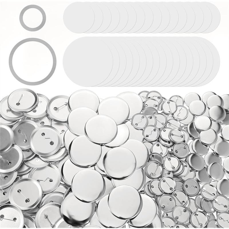 200 Sets Button Maker Supplies 58Mm/2.25 Inch Blank Buttons Pins Parts 32Mm/1.26 Inch Round-Metal Blank Badges-Parts