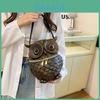 Borsa a Spalla da Donna in PU Tendenza Transfrontaliera con Design a Scatola con Goffratura di Gufo per Uso Quotidiano