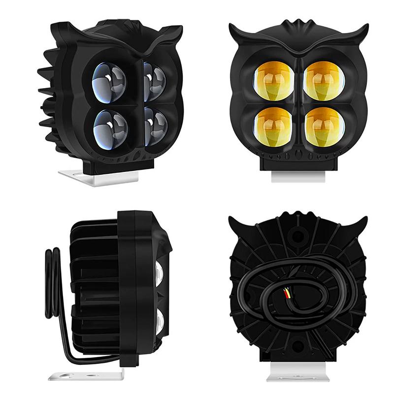 Owl Motorcycle Auxiliary Lights Fog Light Projector Lens Spotlight Scooter Motorbike Head Light Driving Lamp