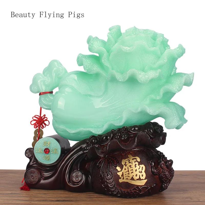 

1 шт. смоляной нефритовый орнамент в виде капусты для дома, гостиной, офиса, подарок на открытие магазина поделок