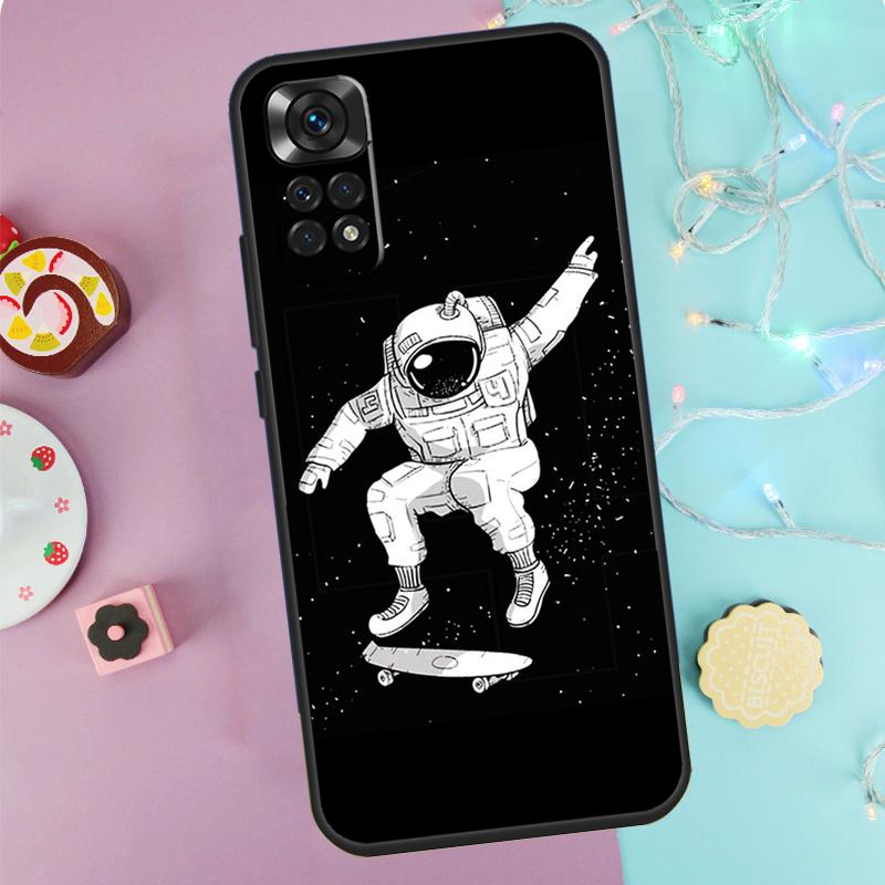 Aesthetic Space Moon Astronaut Case For Xiaomi Redmi Note 14 Pro 9 10 11 12 13 9S 10S 11S 12S Redmi 14C 10C 12C 13C Cover