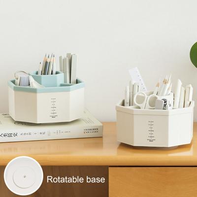 Pencil Holder Exquisite Large Capacity Plastic 360 Degree Rotating Desk Organizer for School