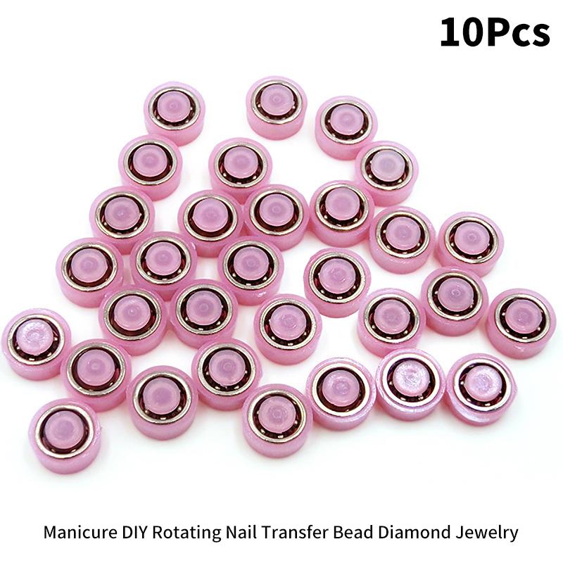 10Pcs Manicure Rotating Jewelry Accessories Universal Rotating Bearing Rotatable Transfer Bead Nail Decoration