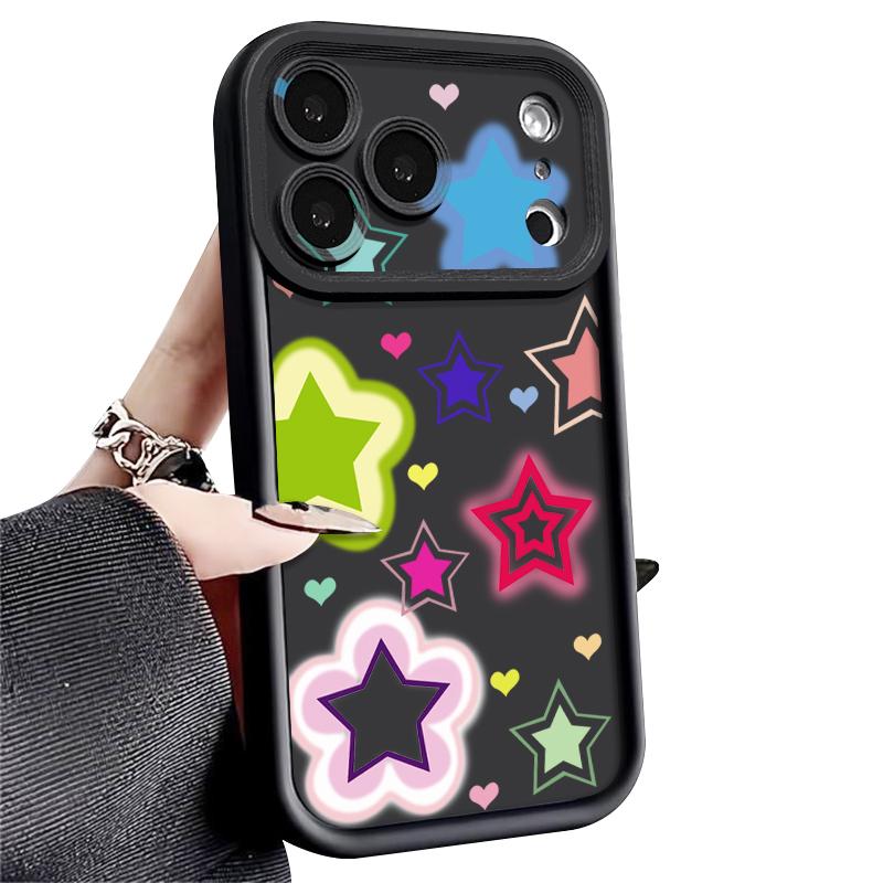 Shockproof Phone Case For iPhone 17 Pro Max Blended Colorful Stars Pattern Silicone Cover For iPhone 16 Pro Max Cover iPhone 15 14 13 12 11 16E