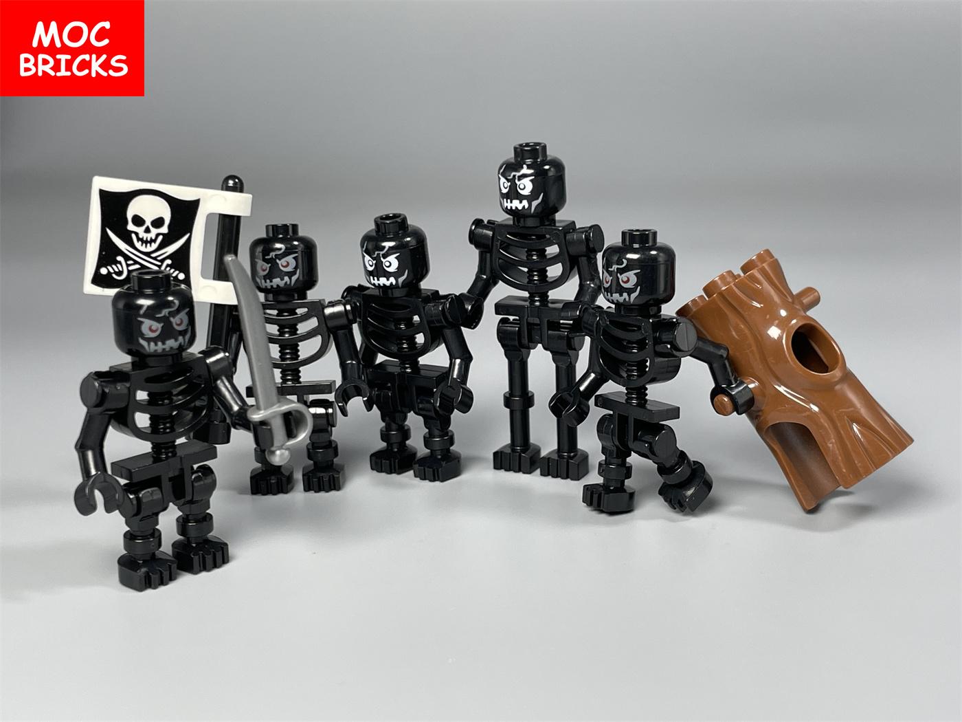 MOC Steine DO-IT-YOURSELF Dunkler Boten Magier Gruppe Schädel Skelett Pferd Thestrale Zubehör Zusammengebaut Bausteine Kinder Jungen
