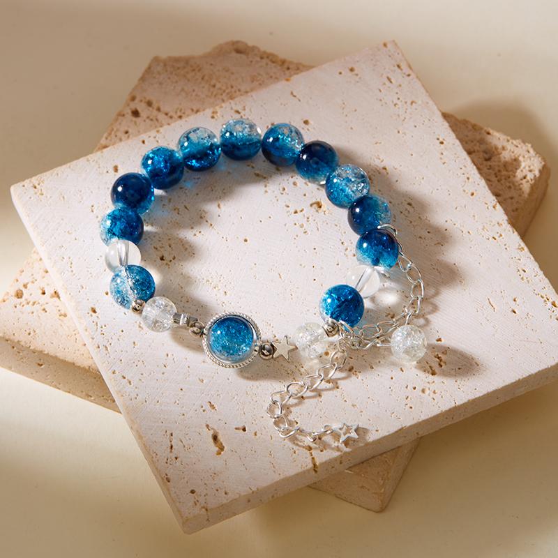 Butterfly Star Moon Planet Colorful Beads Pendant Glazed Bracelet Jewelry Bead Chain Beauty Lucky Bracelet Accessory Gift