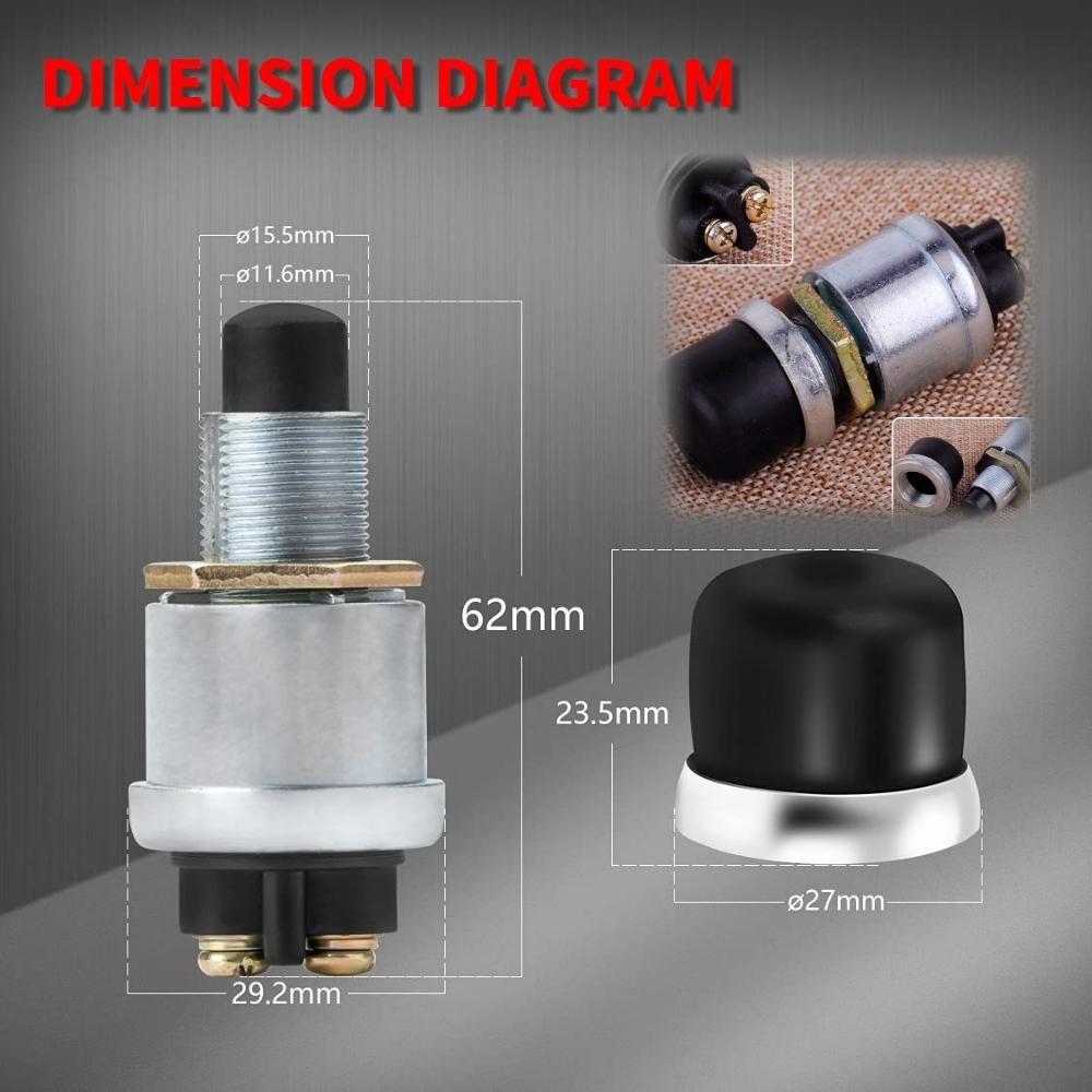 50A Multi-Functional Car Engine Start Push Button Keyless  Ignition Starter Switches DC 12V 24V Momentary Switch For Marine RV