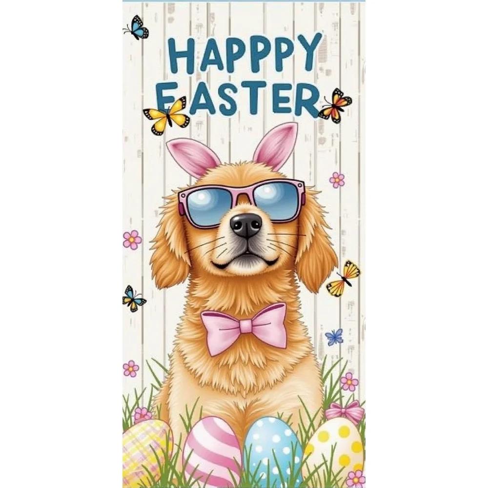Easter Outdoor Garden Decoration 2025 Bunny Door Cover Easter Party Supplies Background Easter Eggs Banner Photography Props