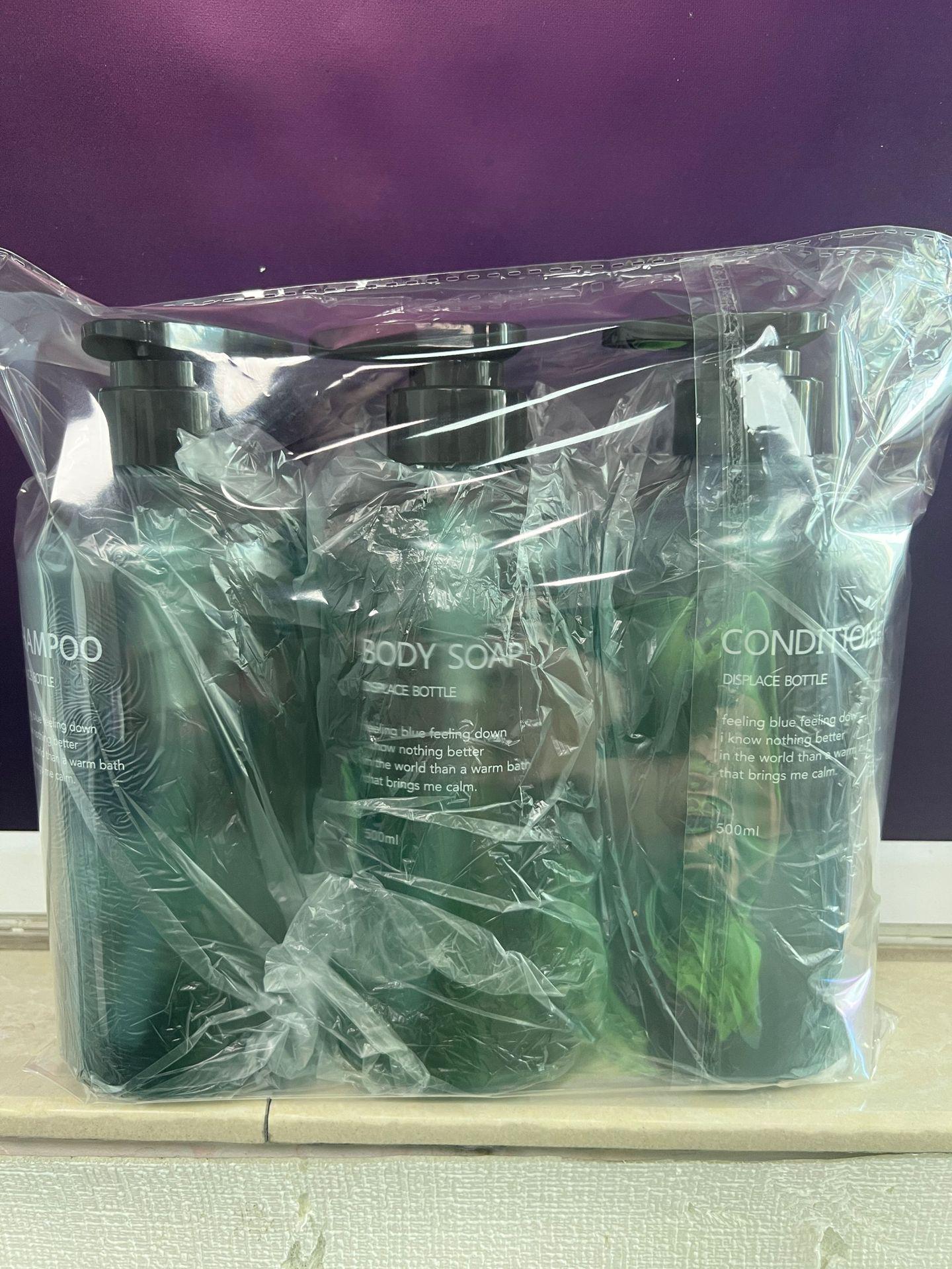 500ml Round Shoulder Shampoo Bottle, 300ml Thick-Walled Conditioner Bottle, Lotion Dispensing PET Bottle