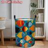 1pc, 2D Flat Printing Laundry Basket, Featuring a Vibrant Fish Parade Design, Suitable for Sorting And Cleaning Clothes, Shelf Baskets, Laundry Basket