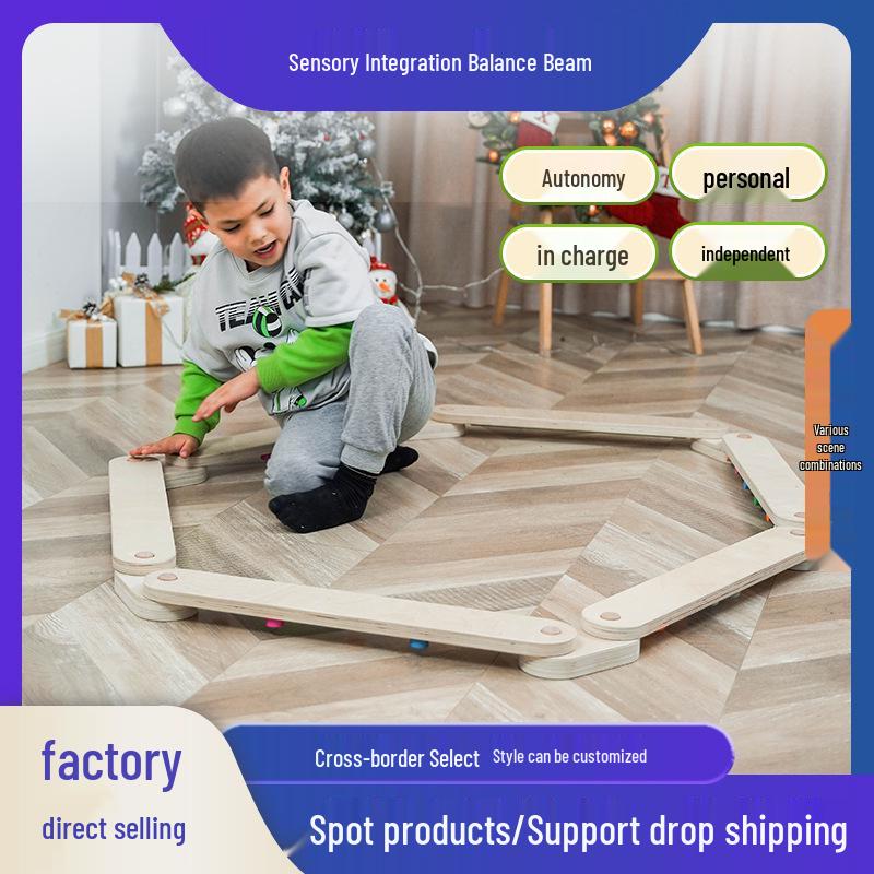 

Montessori Children s Wooden Sensory Balance Bridge Toy