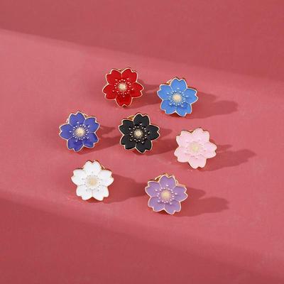 Seven-Color Forest Cherry Blossom Brooch - Cute, Girly Flower Pendant for Women