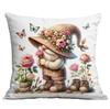 New Watercolor Spring Garden Elf Pillowcase Home Sofa Cushion Pillowcase
