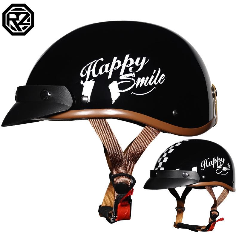 Vintage Half Helmet Summer Electric Vehicle Four Seasons Men's and Women's Electric Vehicle Helmet