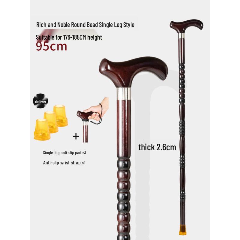 Älterer Drachenkopf Vierbeiniger Holzspazierstock, Rutschfeste & Leichte Krücke