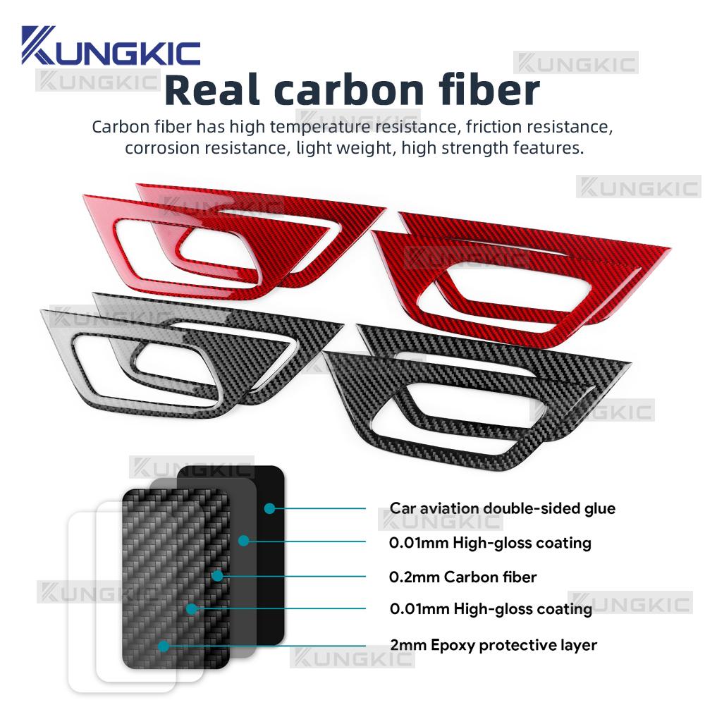 Real Soft Carbon Fiber Trim For Peugeot 3008/5008 ICEV PHEV 2017 2018 2019 2020 2021 2022 2023 2024 Car Inner Door Handle Frame