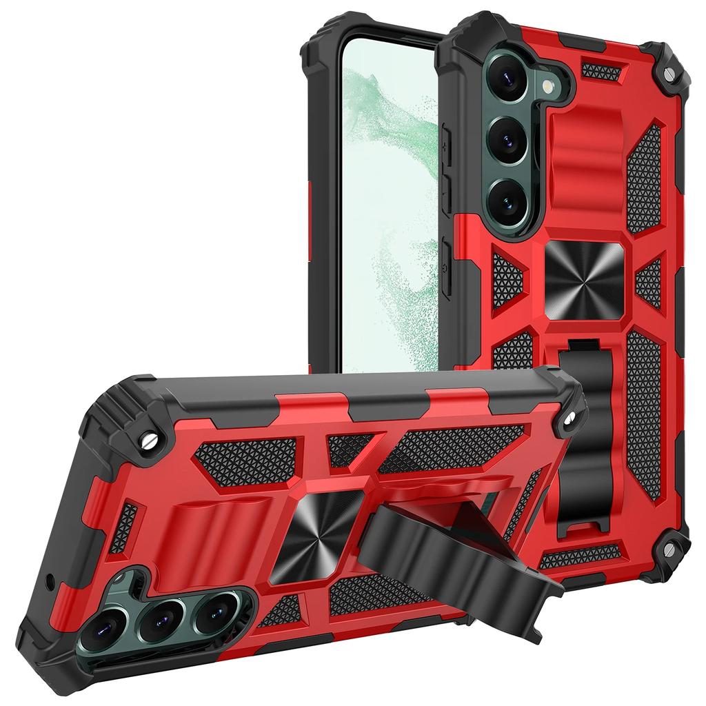 Camouflage Rüstung Stoßfeste Hülle Für Samsung Galaxy A15 A16 A17 A26 A36 A55 A56 TPU Rahmen Kunststoff Versteckter Ständer Handyhülle