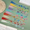 10Pcs/Set Transparent Floral Acrylic Bookmark With Tassels Reading Book Clip  Study/Library