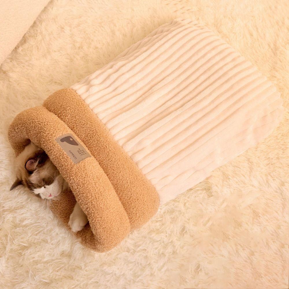 Thickened Cat Sleeping Bag Semi-closed Tunnel Cat Nest Cat Nest Kennel Warm Cat Nest  Winter