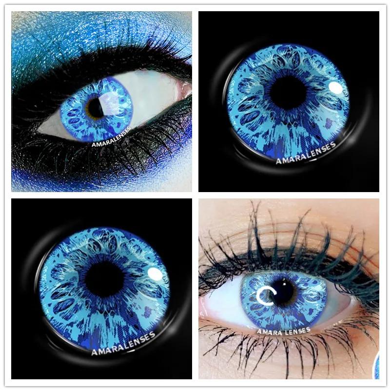 AMARA 2 Stück Cosplay Anime Augen Linsen für Augen AYY Serie Make-up Sharingan Beauty Kontaktlinsen Augenkosmetik Farblinse Augen