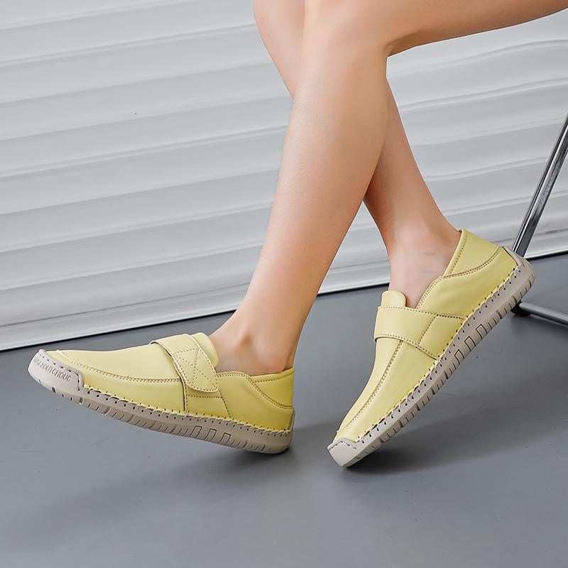 Women's Loafers Summer Pink Moccasins Casual Wide Head Purple Walking Shoes Plus Size