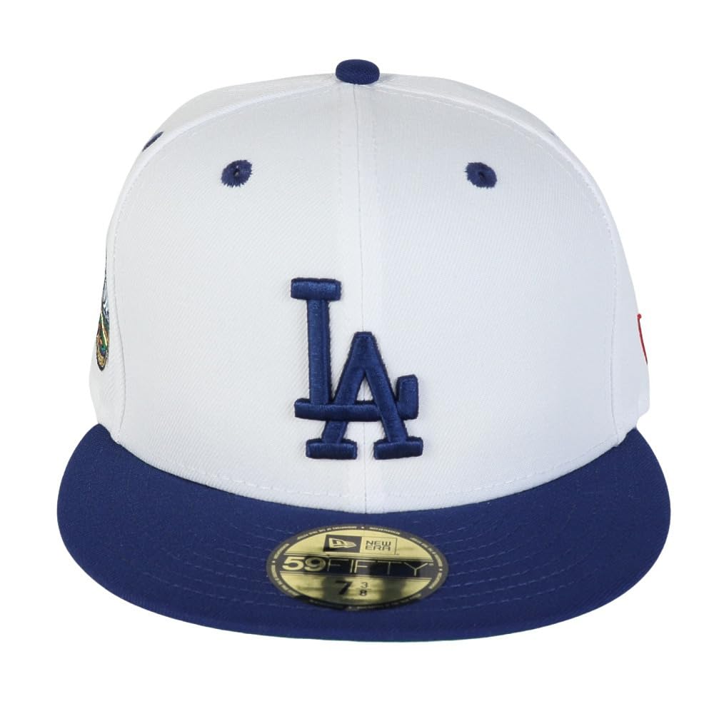 New Era 59FIFTY Side Patch Cap, MLB, LA White/Dark Royal, 7 3/4 inch, 5950 DOD PACK SP LOSDOD WHI DROY, 14388863, NER36C9817