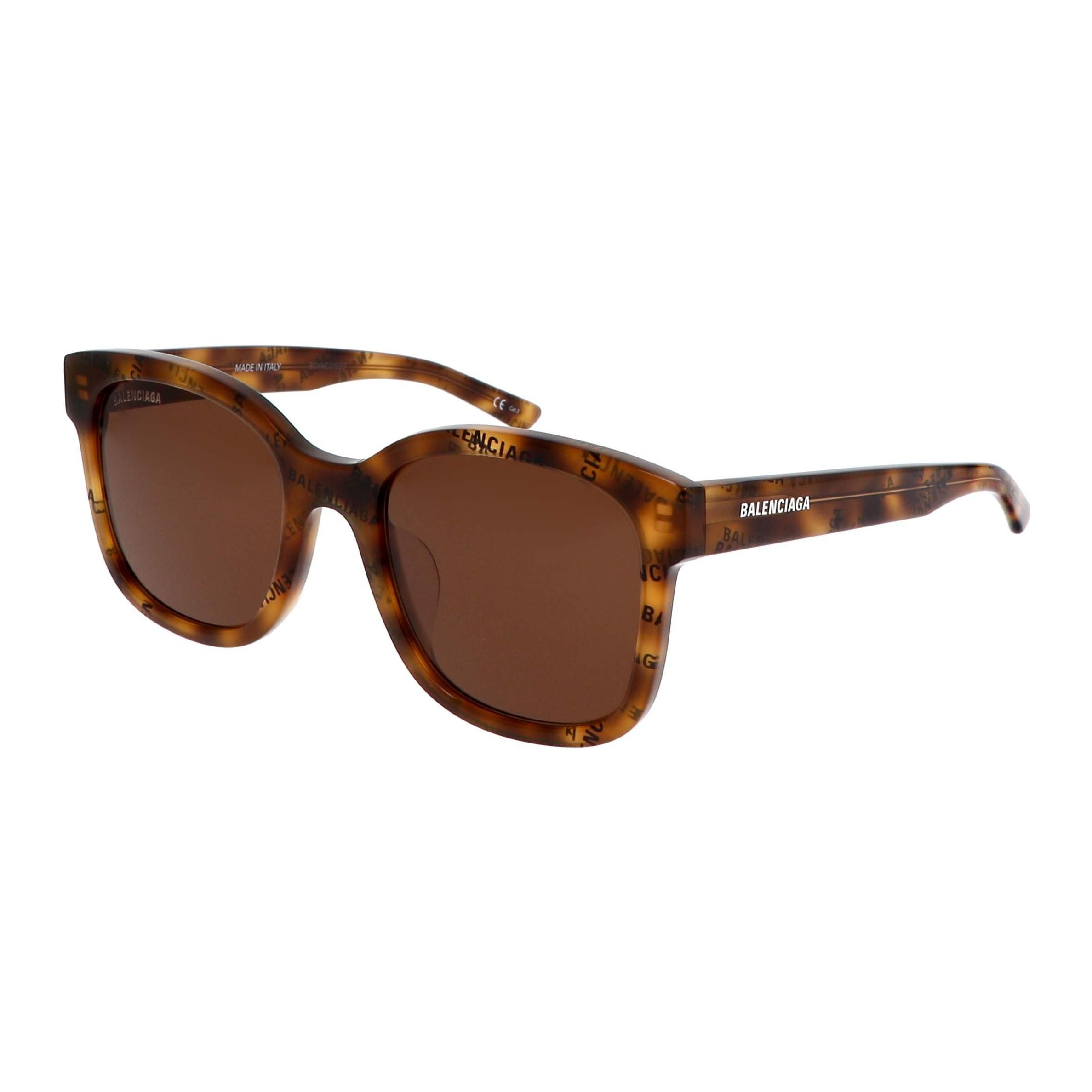 Balenciaga Logo Print Square Frame Sunglasses Unisex sunglasses Brown BB0076SK-007 Brown,52mm