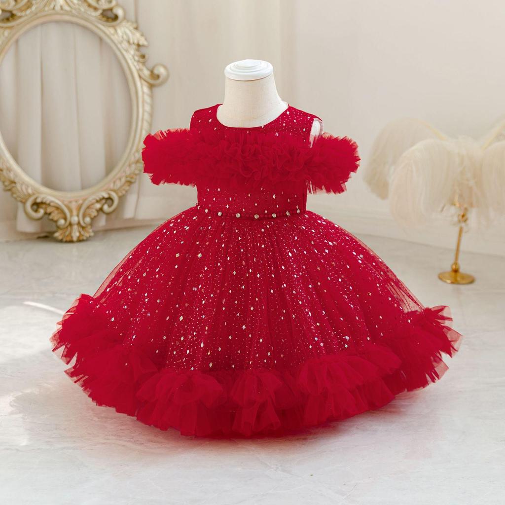 Mädchen Prinzessin Hochzeitskleid 1-5 Jahre Baby Mädchen Mesh Baumwolle Geburtstagsparty Kleider Kinder Mädchen Kleid Kinder Ballkleid Kostüm
