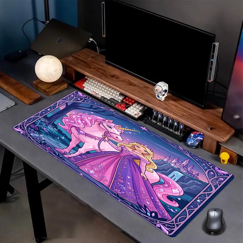 Barbie Print Mouse Pad, Anti‑Slip Desktop keyboard Mat, for PC Laptop Gaming Working Daily Use, Cool Festival Surprise Gift