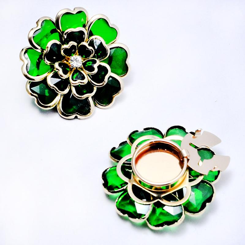 Women Double layer Flower Button Cover Clothing Decoration Accessories DIY Floral Pattern Wedding 38x17mm