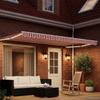 Electric Retractable Awning Red and White 4.5 * 3 M