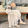 Versatile Retro Lace Mesh Mid-Length Stretch Skirt