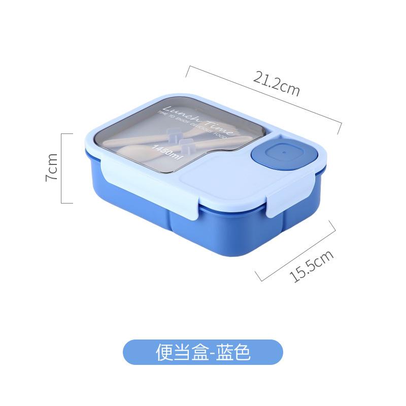 Красочный ланч-бокс Bento для детей пригодный для использования в микроволновой печи симпатичный дизайн 3-секционный контейнер для еды с посудой решение для хранения продуктов синий 1828₽