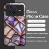 Stylish Purple-Crystal Marble Texture Tempered Glass Phone Case for OPPO Reno 13F 12 11 10 ProPlus Find X8 X3 Lite A58 A94 Cover