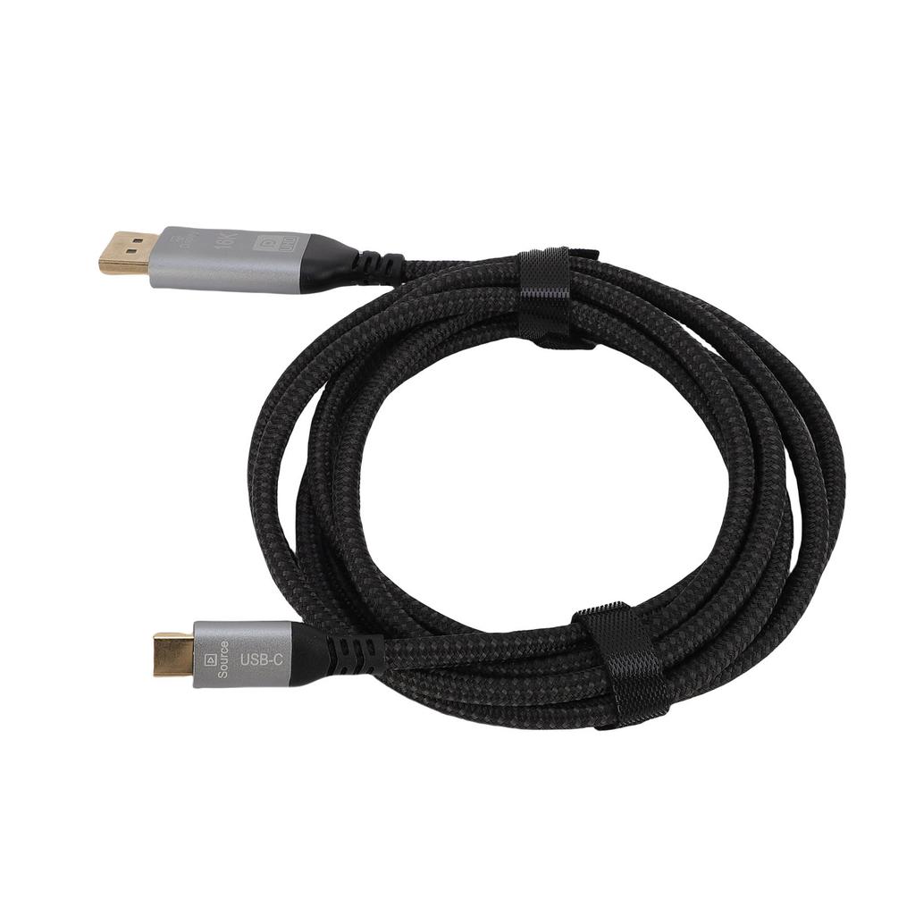 USB C To DisplayPort Cable 2m Support 16K 60Hz 8K 120Hz 4K 240Hz 40Gbps Unidirectional Type C To DisplayPort 2.1 Cord