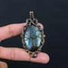 Tree Of Life Aquamarine Gemstone Pure Copper Wire Wrapped Handmade Pendant Jewelry For Her