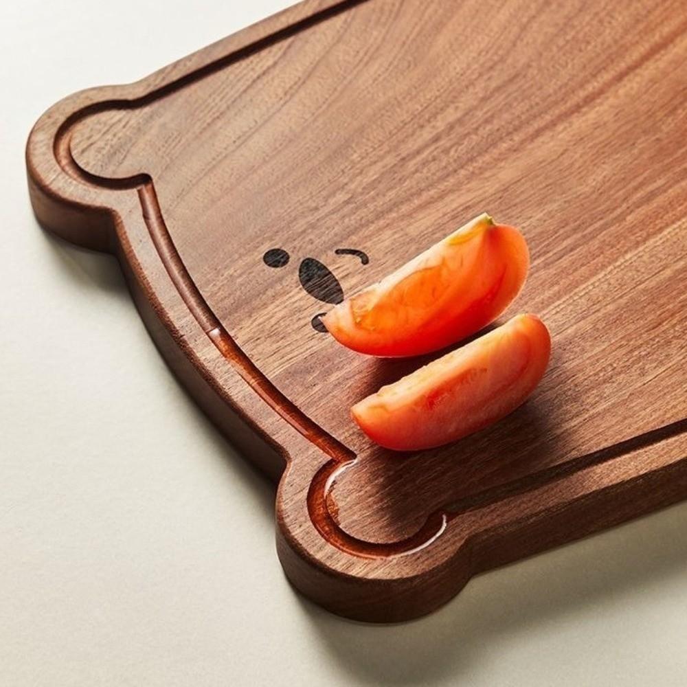 Cute Design Bear Cutting Board Solid Wood Bread Board Ebony Wood Cutting Board  Bread Cutting
