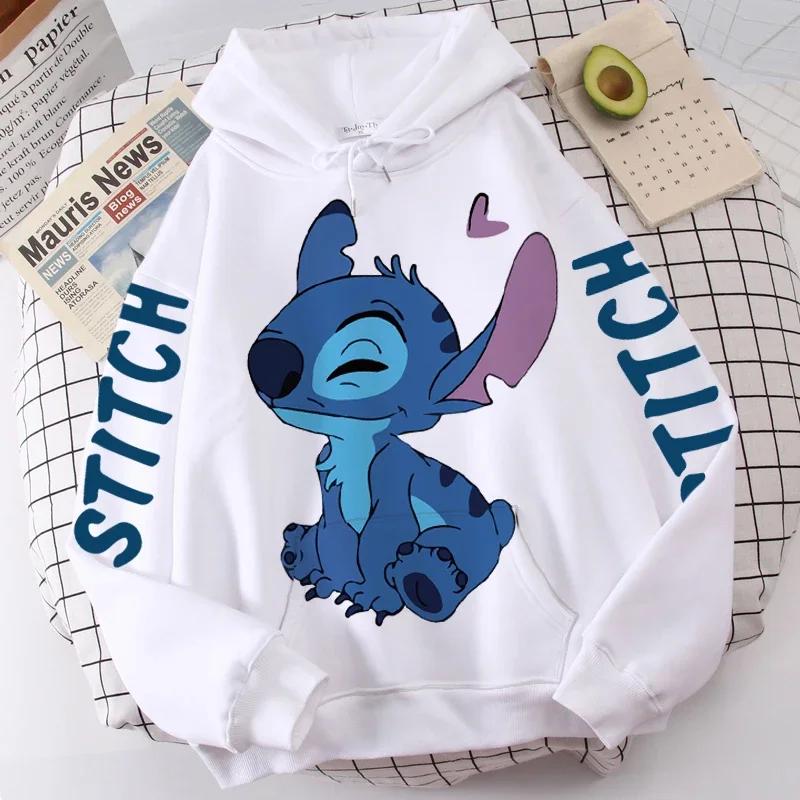 

Disney Hoodie Fashion Stitch Angel Monster Letter Cartoon Sweatshirt Pullover Cute Harajuku Unisex Women s Pocket Top M